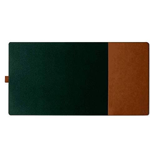 Image of DailyObjects Turf 2.0 Desk Mat | Super Smooth Felt for Gaming Home and Office | Vegan Leather | Work from Home Solution for Laptop Keyboard and Mouse | Reversible Anti Slip Water Resistant - Green