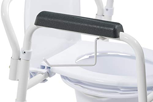 Drive Medical Bedside Commode Chair With Toilet Paper Holder & Commode Liner Sample, 18 X 22.5 X 35 Inch, White #TOP7