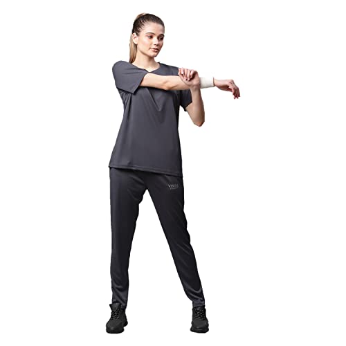 Image of Mack Jonney Dryfit Lycra Solid Tracksuit Co-ord Sets for Women (Pack of 2)-DRYFIT T D10 BLU OLV 004-P