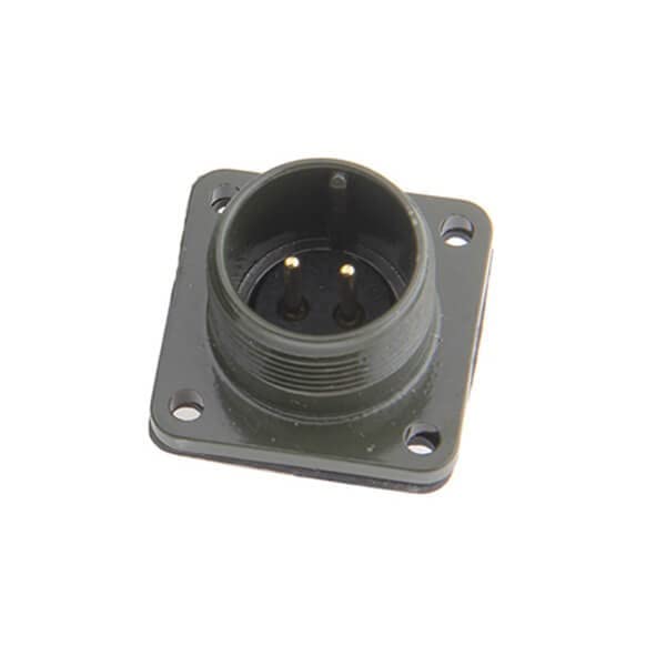 Military Spec Connectors MS3102A14S-9P Panel Mount Receptacle 2 Pin Solder Contacts Olive Drab Chromate Plating Connector