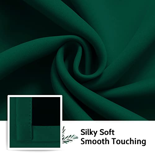Image of SimpleHome Dark Green 100% Blackout Curtains Room Darkening Living Room 63