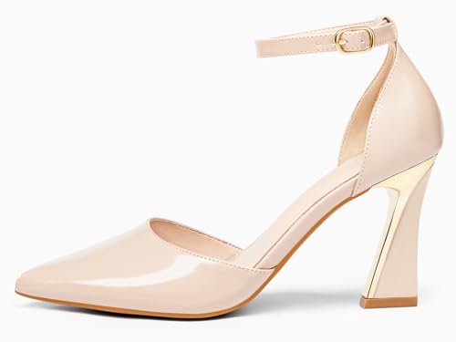 Image of Juliet Holy Womens Pumps Point Closed Toe Heels Buckle Ankle Strap D'Orsay Heeled Sandals