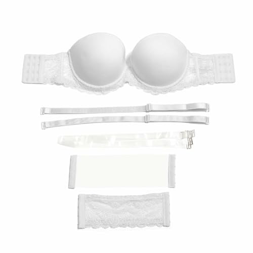 Image of YANDW Strapless Lightly Padded Full Figured Coverage Bra Clear Back Multiway Invisible Straps Backless Brassiere for Women