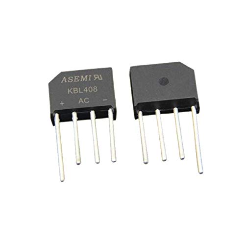 ASEMIKBL408 (Pack of 10pcs) Through Hole Flat Bridge Rectifier KBL-4 Package 4A800V for Rice Cooker…