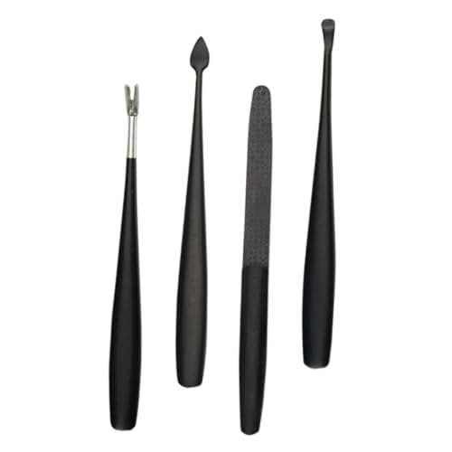 TOVINANNA Manicure Tool Kit 4pcs Nail Cuticle Remover Set Clippers Fork and Stick