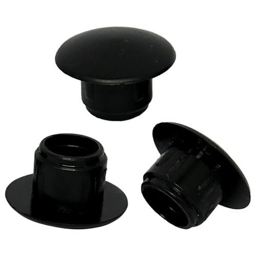Image of (Pack of 40) Jet Black Plastic Hole Plugs 0.51 inch x 0.31 inch (13 x 8 mm), Drill Hole Cover Caps, Furniture Hole Plug, Screw Hole Plugs