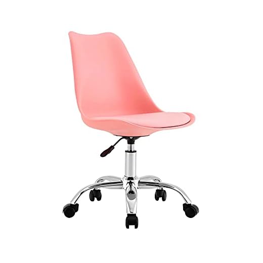 7H SEVEN HOUSE 0 Silla de Escritorio para Oficina, Estudio, Dormitorio, Ergonómica con Ruedas, Modelo Eyre, Altura Ajustable, 97x47x58cm, One Size