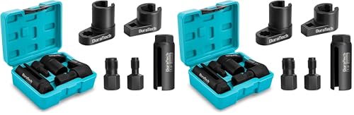 Image of DURATECH 5PCS O2 Oxygen Sensor Socket Thread Chaser Set, 3 /8 inch 1 /2 inch Drive x 7 /8 inch 22mm Oxygen Sensor Remover O2 Sensor Removal Tool Kit (Pack of 2)