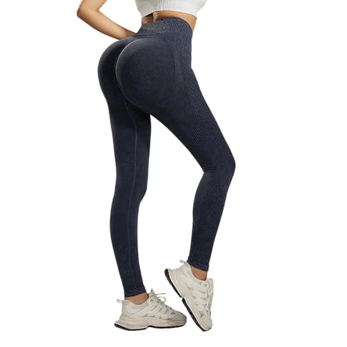 Generisch Leggings para mujer, cintura alta, leggings de compresión push up, pantalones de yoga con control de abdomen, opacos, pantalones de deporte, fitness, mallas deportivas