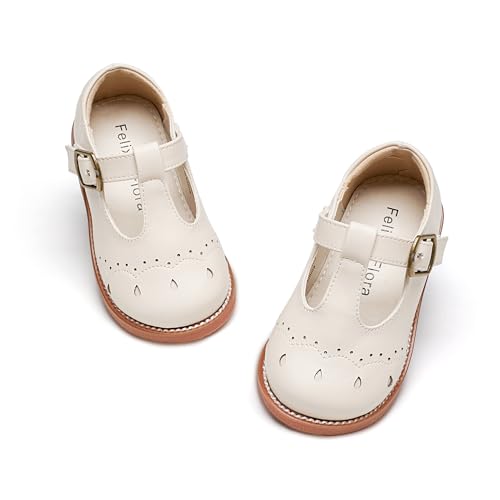 Image of Felix & Flora Toddler Girl Mary Jane Dress Shoes - School Oxford Flats for Girl Party Shoes.