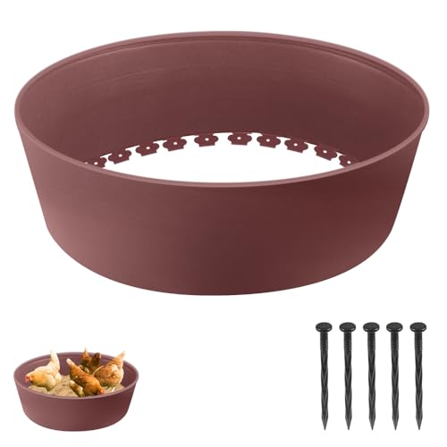 Kalekey Chicken Dust Bath Tub Adjustable 25 Chicken Dust Bath Contain Bottomless Design Dust Bath for Chickens Ducks Turkeys Quails for Farms Chicken Coops (Brown)