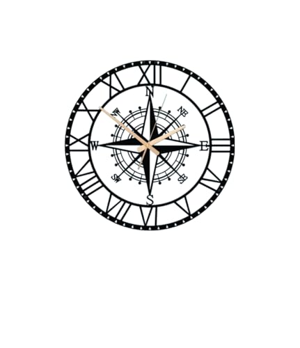 Image of Stylish Metal Wall Clock for Living Room, Bedroom, Office, Kitchen, Home and Hall | Antique Fancy Big Size Modern Wall Watch for Home Decor (DA-127, 50 CM)