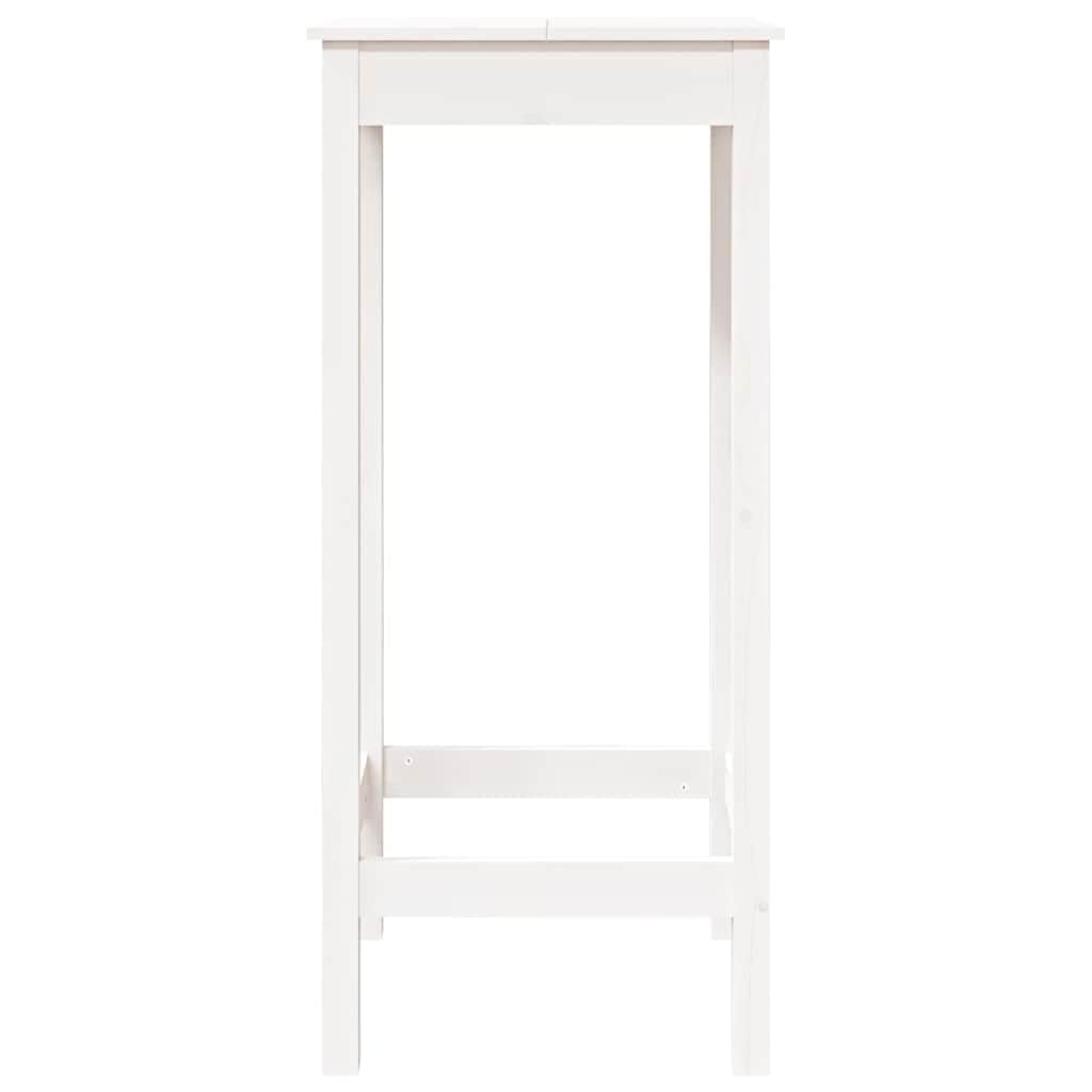 vidaXL Mesa Alta de Bar Madera Maciza de Pino Blanco 50x50x110 cm, Mesa Alta, Mesa Pub, Muebles de Bar, Mesa de Bar, Mesa cafetería