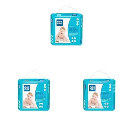 Image of Mee Mee Premium Baby Tape Style Diapers, Breathable Small Diapers 44Pcs, 3-8 Kg, Skin Friendly, Super Absorbent, Cotton With Wetness Indicator | Protection Upto 12 Hrs For Babies /Infants of 0-2 Years