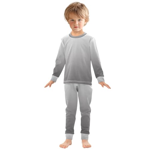 Gradient Dark Grey Long Sleeve Pajamas Set Sleepwear Jammies 2pcs Set Pjs Gradient Dark Grey
