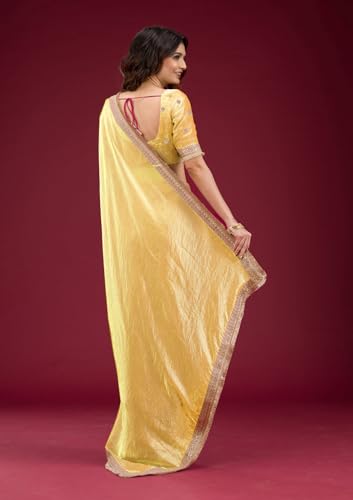 Image of Women's And Girl's Heavy Sequins Work Georgette Saree with Blouse (Wedding-Sequins-Party-Saree)