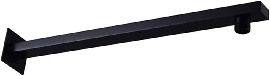 Black Round/Square Shower Arm Multi-Style Wall/Ceiling Mount Shower Holder Brass Folding Extension Arm G1/2 Threaded (350mm Square Arm)