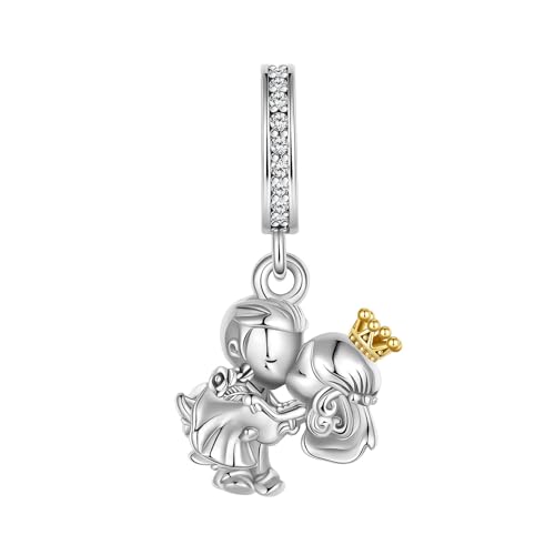 Image of LUXILLA Love You Best Friend Grandma Wife Heart Charm 925 Sterling Silver Charms Fit for Bracelets Necklace Jewelry Gift for Women