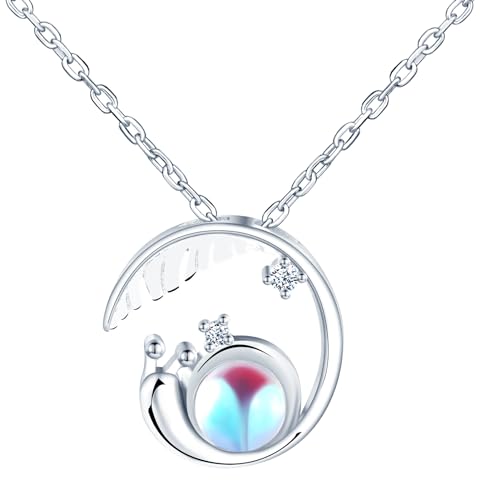 Collier en Argent Sterling 925 Pendentif Lune Accessoire Mode Quotidien
