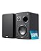 MAJORITY D70X Lautsprecher Boxen | 2 x 30W Regallautsprecher Passiv | HiFi Lautsprecher Doppeltreibern Lautsprechermembranen aus Kohlefaser | DJ Boxen 6Ω Impedanz & 40HZ-20KHZ Frequenzgang (Schwarz)