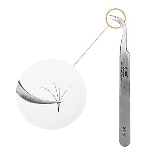 LASHVIEW Vetus Angled Pointed Perfect Craft Fine Angled Removal Stainless Steel Tip Curved Tweezers For Profissional Grafting Eyelash Extension False Eyelash Nail Art Electionics Medical Cover