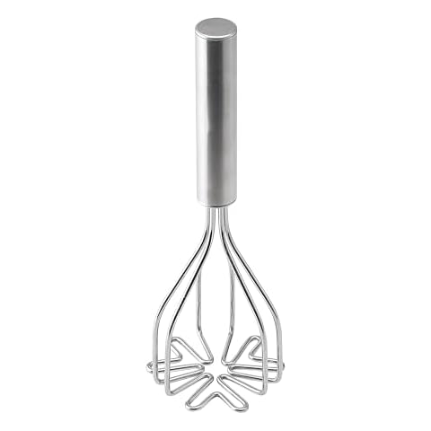 HIC Kitchen 2-in-1 Mix N’Masher Potato Masher, 18/8 Stainless Steel Cover