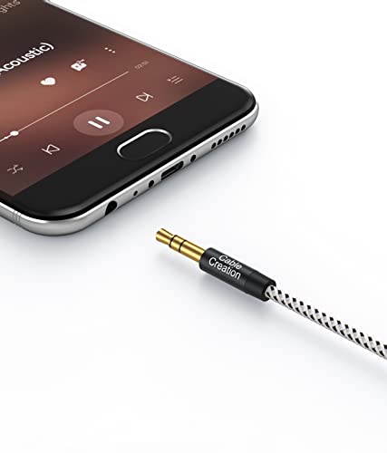 CableCreation Aux Cable (10 Ft/3M) 3.5 mm Audio Cable Male to Male, 1/8 Input Auxiliary Long Aux Cord for Car Extension Cable for Headphones, Car/Home Stereos, Speaker& More,Black.