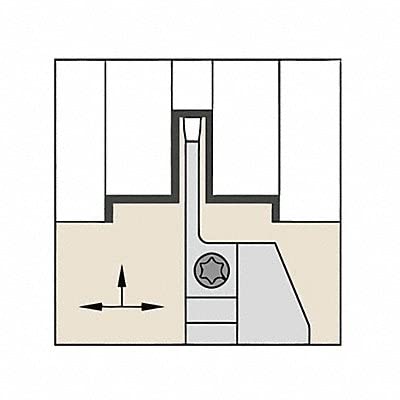 WIDIA WMTSR163044 WMT Integral Tool Holder, O.D. Grooving and Cut-Off, 3 Seat Size, Steel, 1" Square Shank, Right Hand, 0.44" Max Cut Depth