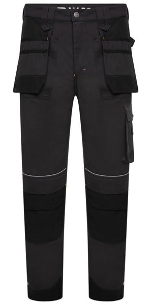 JCB Workwear - Trade Graphite Holster Trousers for Men - Cordura Reinforced Hems & Pockets - Regular Leg (32") - Polyester/Cotton - Waist 44"