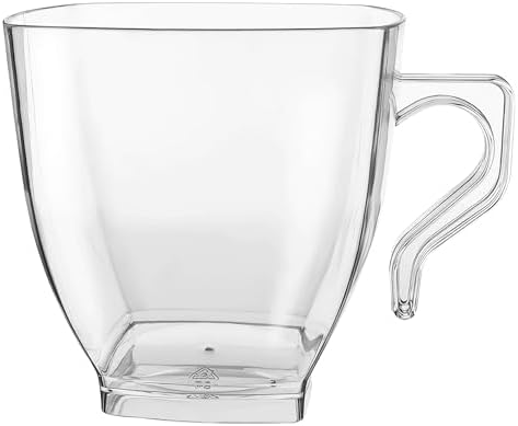 Clear Square Plastic Mini Coffee Tea Cups (2 oz., Pack of 12) - Elegant & Convenient Design - Ideal for Celebrations, Gatherings, and Everyday Dining image 5