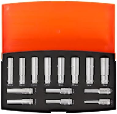 Bahco S1214L BHS1214L 3/4 Long Version Deep Socket Set, Multi-Colour