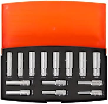 Bahco S1214L BHS1214L 3/4 Long Version Deep Socket Set, Multi-Colour