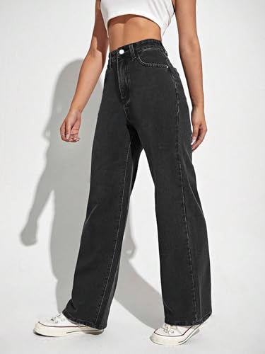 Image of TOPLOT Women's Jeans | High Rise Waist Design | Baggy Fit Style with Relaxed Silhouette | Trendy Look with Comfortable Wear | Easy Styling for Everyday Fashion | Casual, Streetwear (5204)
