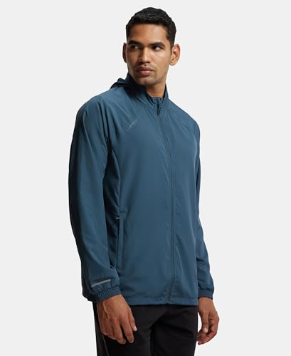 Image of Jockey MV40 Men's Microfiber Fabric Water Resistant Convertible Active Wear Hoodie Jacket