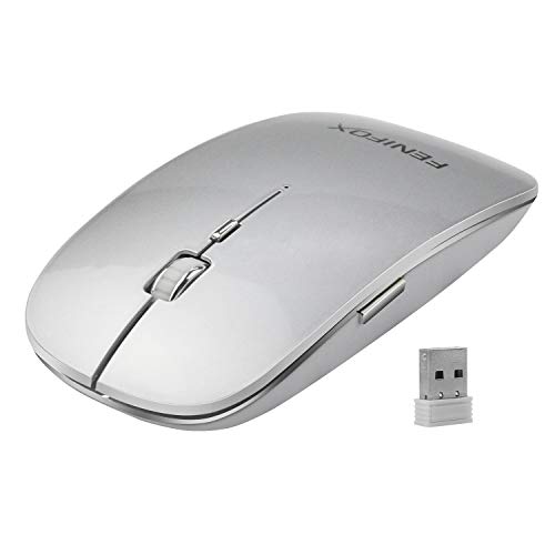 Preisvergleich Produktbild FENIFOX Wireless Mause,2400DPI Slim Silver