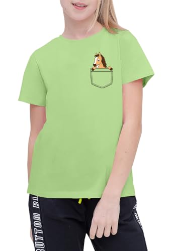 Image of Horse Shirts for Girls Love Horses Shirt Youth Horseback Riding Casual Animal Graphic Tees 8-15 Year Old
