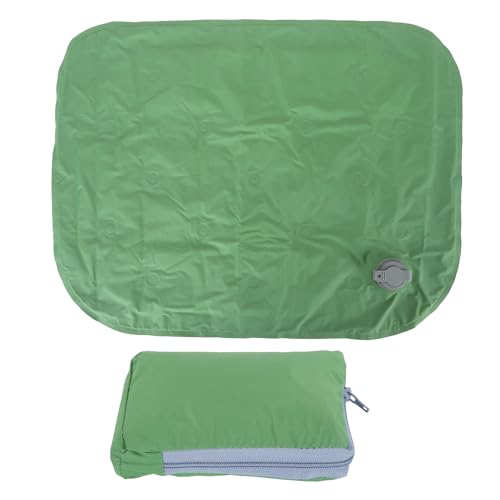 Kuuleyn Outdoor Inflatable Cushion Lightweight Foldable TPU Canvas Portable Soft Travel Sitting Pad for Camping Hiking Climbing and Outdoor Adventures (Green)