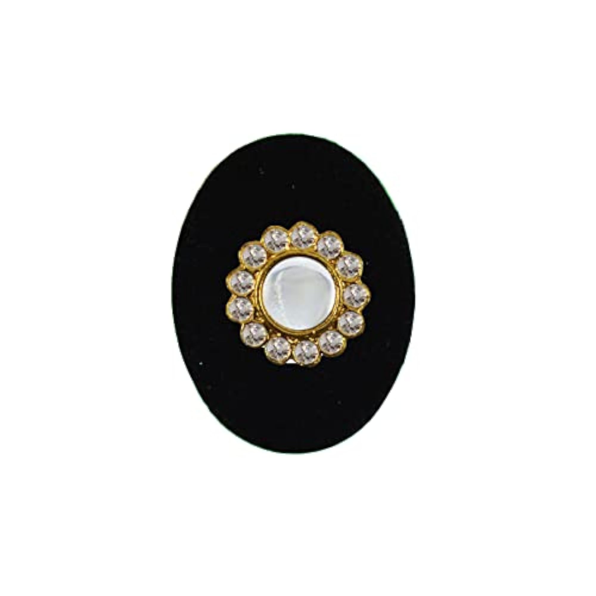 Kundun Stone Stud Sari Pin Brooch, Elegant Accessory