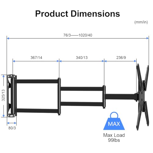 Suptek Corner Tv Mount With 40 Inch Extension Arm thumb #7