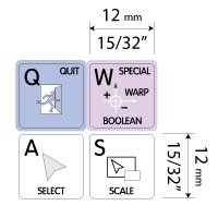 4Keyboard Blender Galaxy Series New Keyboard Labels Shortcuts (12x12 Size)