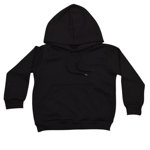 Blusa de frio Moletom Infantil Flanelado Canguru Capuz Unissex Premium (BR, Idade, 10 Anos, Regular,