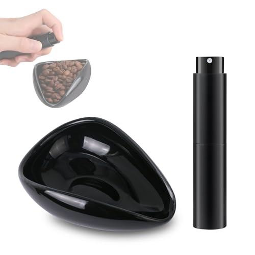 Coffee Bean Dosing Cup and Spray Bottle Kit - Ceramic Single Dosing Tray