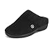 Isotoner Women’s Classic Mixed Microterry Hoodback Slippers, Black, Medium/7.5-8 M US