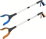 RUIQINGSANY 83 cm Wurfgreifer, 2 Stück, helfende Handgreifer für Erwachsene, Behinderte und ältere Menschen, robuster Pick-Up-Stick, Blau und Orange