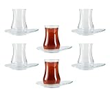 Juego de 12 vasos de té. 6 vasos de té y 6 platillos.