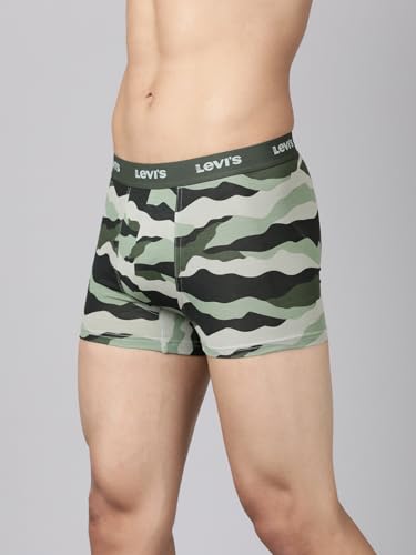 Image of Levi's 022 Trunk for Men | Cotton Stretch Fabric | Printed Men's Underwear | Anti-Roll Waistband | Extra Supportive Gusset | Functional Fly | No Ride-Up | Mid Length Fit | Tagless | Pack of 2