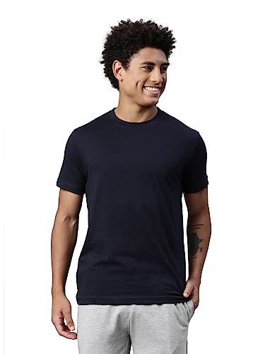 Levi's Men's Cotton Plain Regular Fit T-Shirt (PR680613_Navy Blue L)