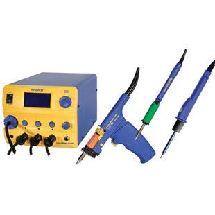 Hakko FM-206 DSA 3 Port Rework Station w/Desoldering Tool Soldering Iron & Hot Air Handpiece