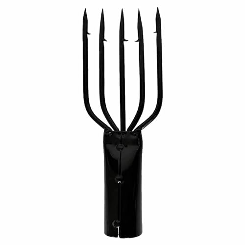 Tgpiao Fishing Spear, 4/5,Prong Fishing Spear, Spearhead Fork Spear, Frog Spear Barbed Fishing Spear Pole for Fishing and Hunting Frogs in Ponds, Rivers and Lakes (5teeth)