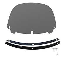 FATECIM 11" Smoke Windshield Windscreen Air Deflector with Gloss Black Trim for 2014-2024 Harley Davidson Touring Street Glide Electra Glide Ultra Limited Tri Glide FLHT FLHX FLHXS FLHTK